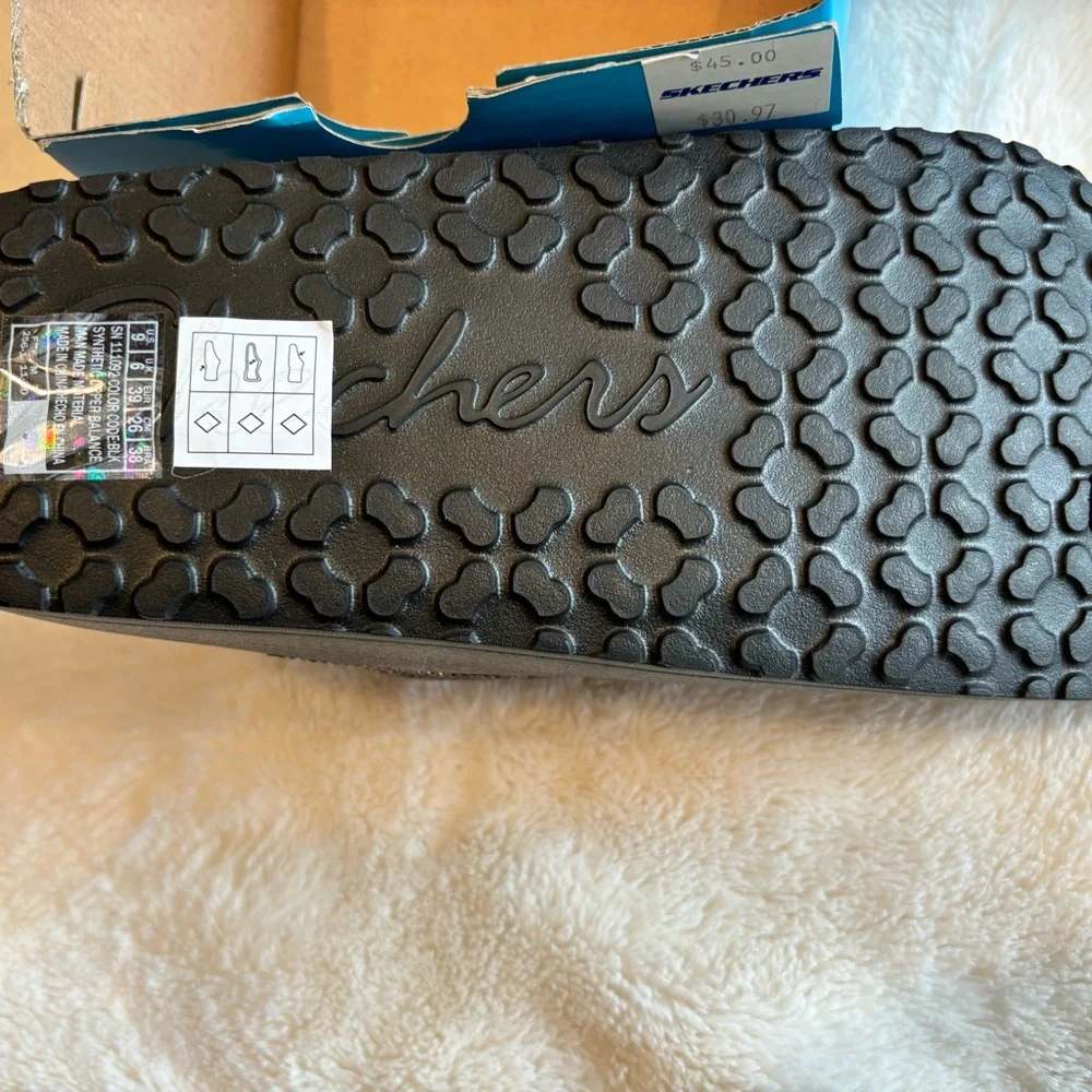 NWT Skechers Leopard Print Sandals Black and Brown Size 9 - Picture 6 of 9